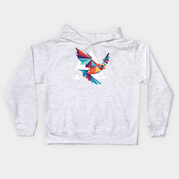 A colorful flying bird Kids Hoodie by etherElric